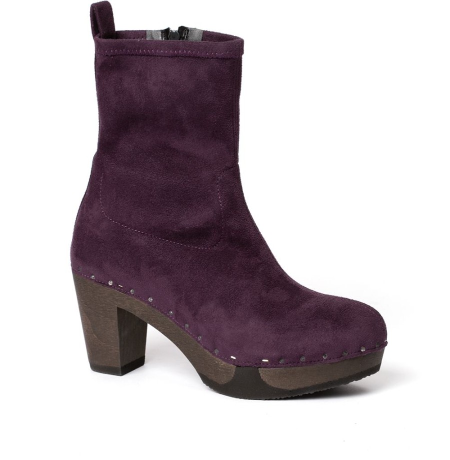 Stiefeletten | SOFTCLIX Fabia Vegan Velourseffekt Viola (Dunkel)