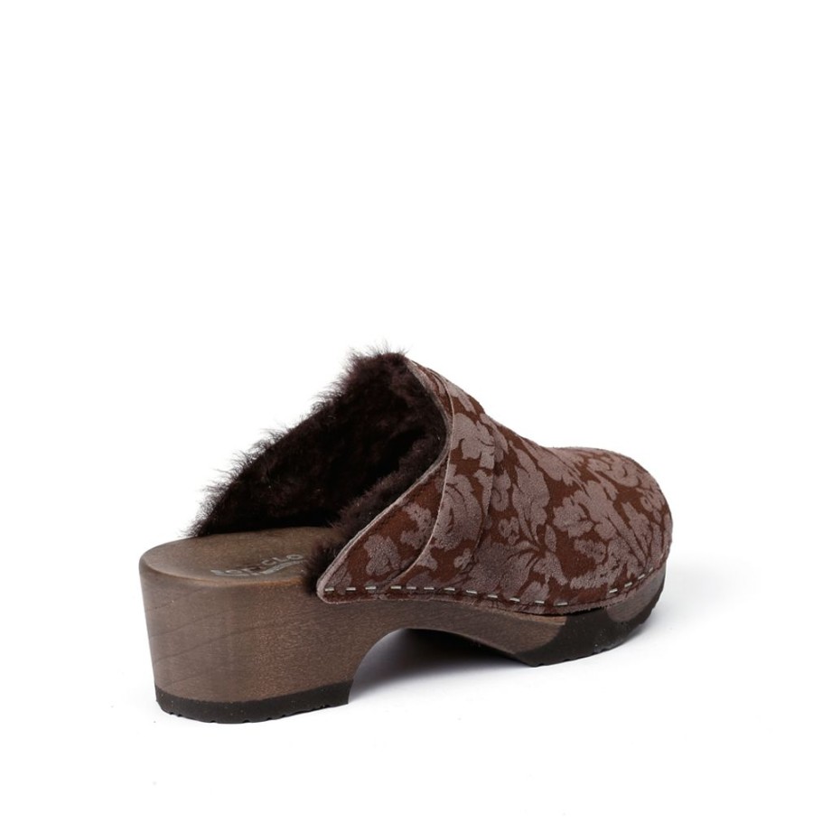 Clogs | SOFTCLIX Taira Brokat/Lf Brown (Dunkel)