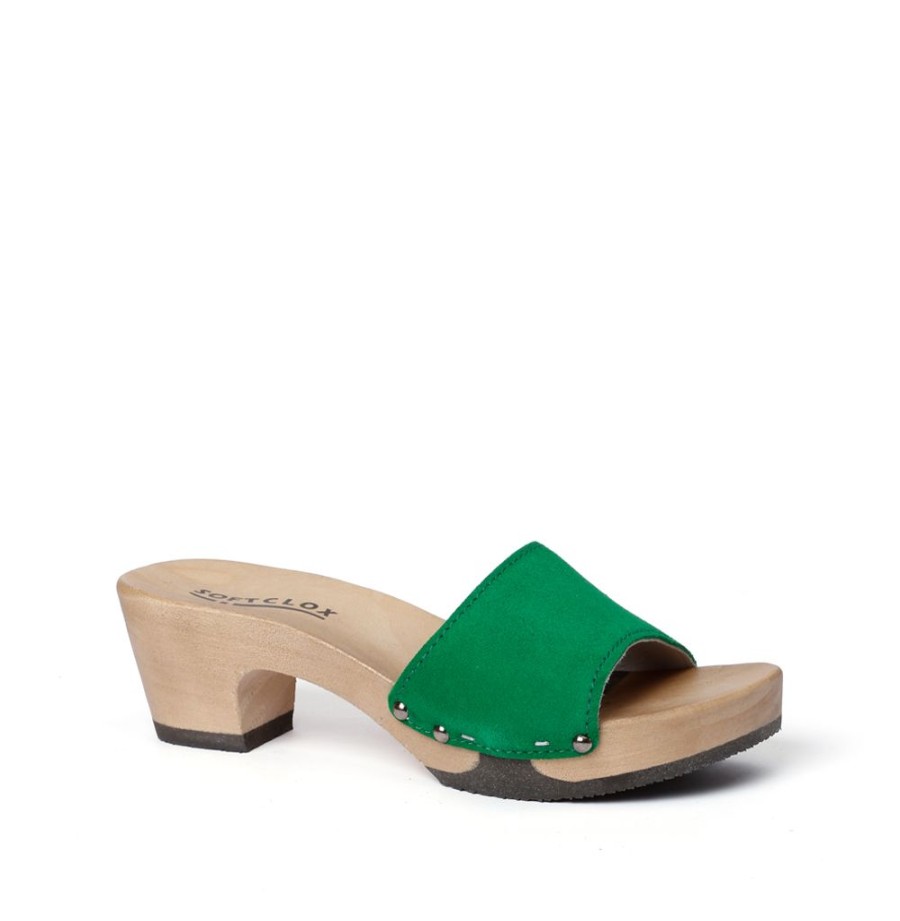 Pantoletten | SOFTCLIX Kelly Kaschmir Fashiongreen (Hazelnut)