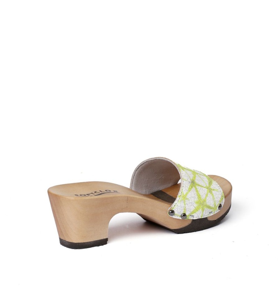 Pantoletten | SOFTCLIX Kelly Web Neongrun (Hazelnut)