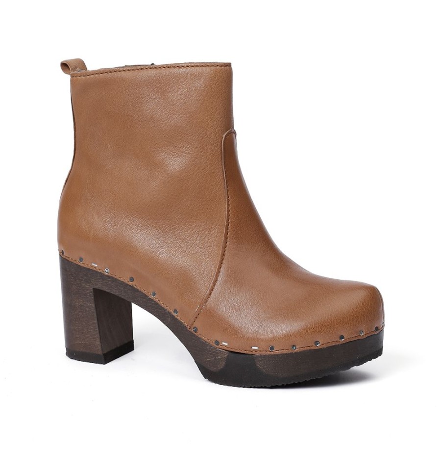 Stiefeletten | SOFTCLIX Loretta Washed Nappa Camel