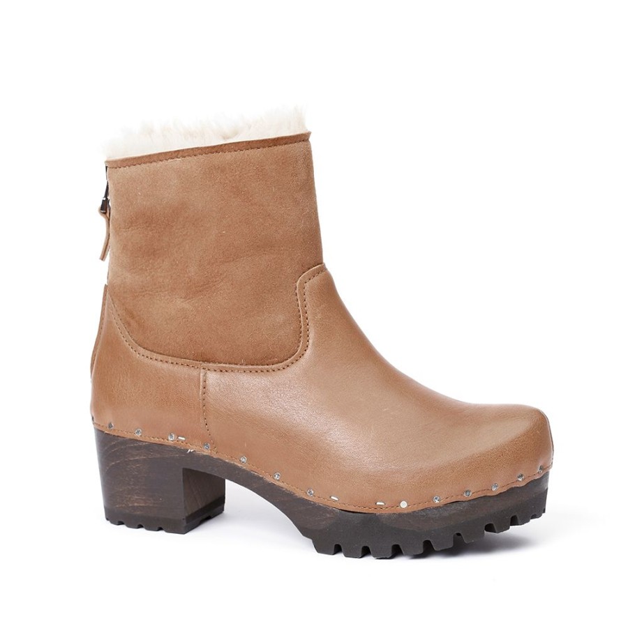 Stiefeletten | SOFTCLIX Iris Washed Nappa/Df Velour Camel