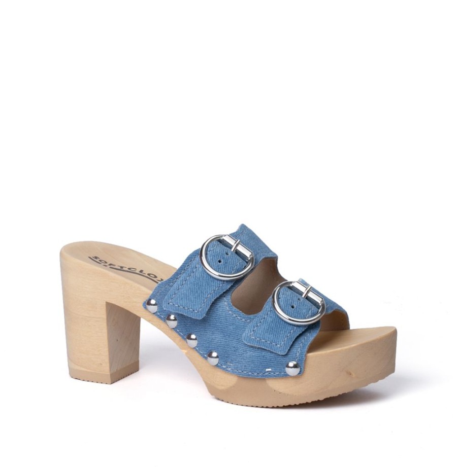 Pantoletten | SOFTCLIX Evi Jeanslook Blau (Natur)