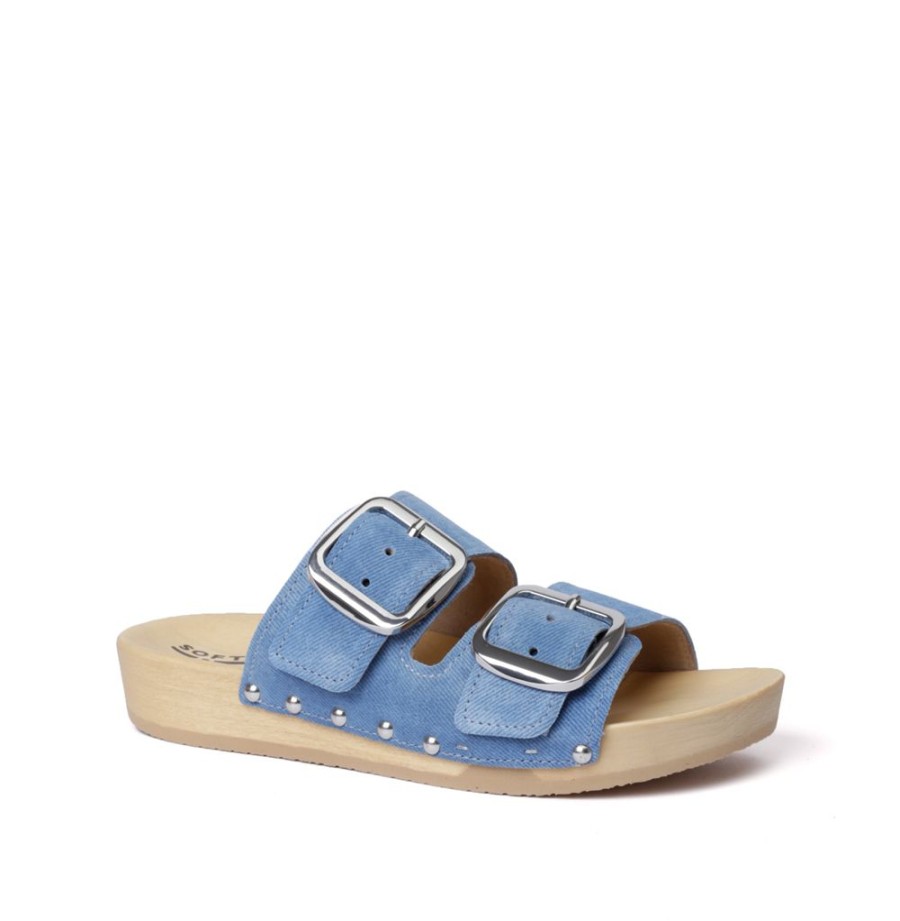 Pantoletten | SOFTCLIX Lena Jeanslook Blau (Natur)