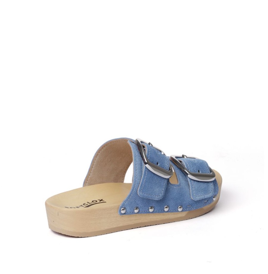 Pantoletten | SOFTCLIX Lena Jeanslook Blau (Natur)