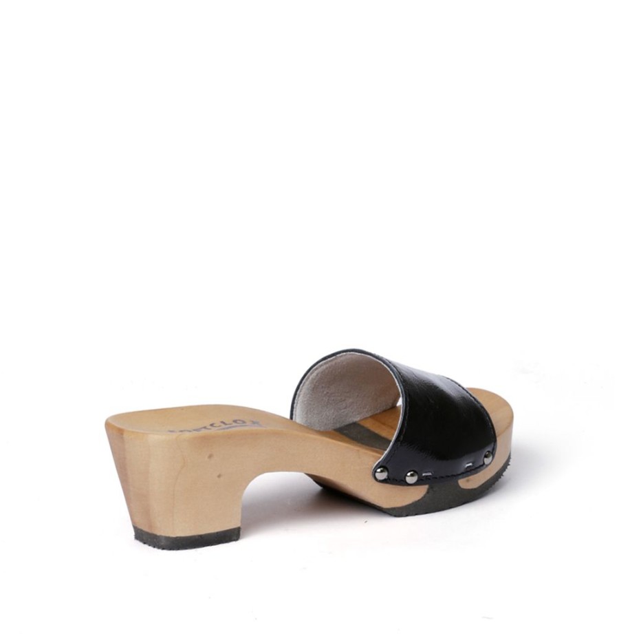 Pantoletten | SOFTCLIX Kelly Silklack Schwarz (Hazelnut)