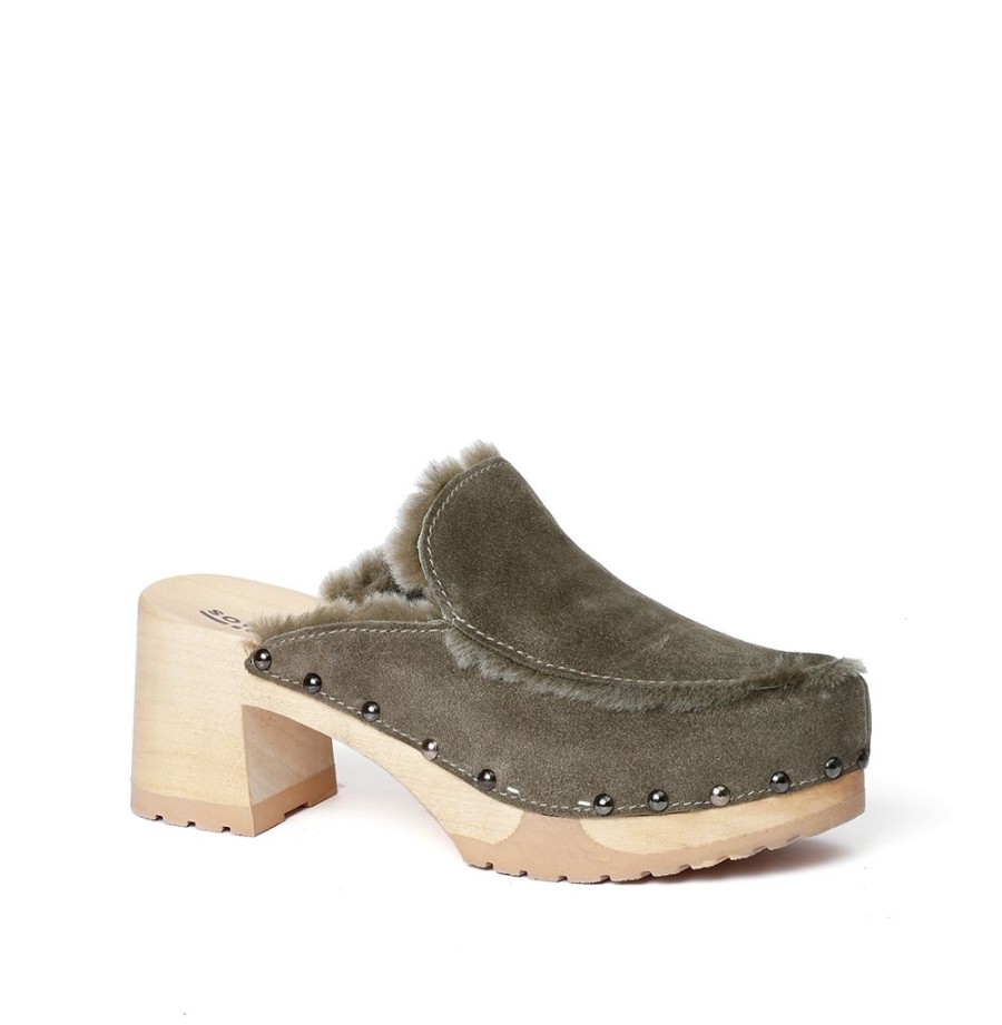 Clogs | SOFTCLIX Henni Kaschmir/Lf Oliv (Natur)