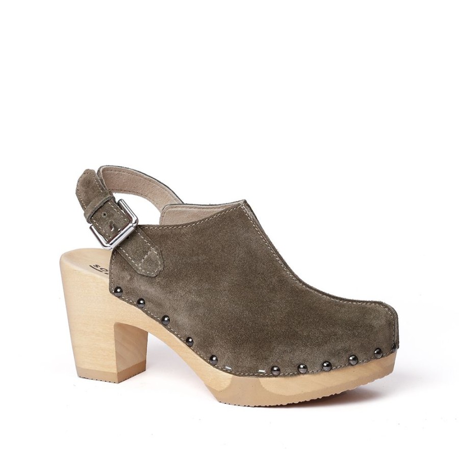 Clogs | SOFTCLIX Saba Kaschmir Oliv (Natur)