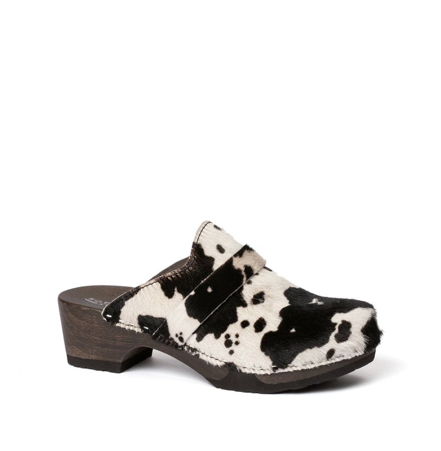 Clogs | SOFTCLIX Tamina Animalprint Kuh Schwarz (Dunkel)