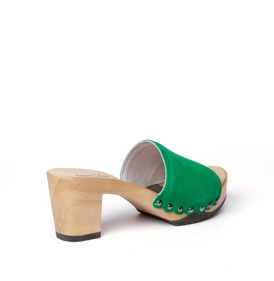 Pantoletten | SOFTCLIX Romy Kaschmir Fashiongreen (Hazelnut)