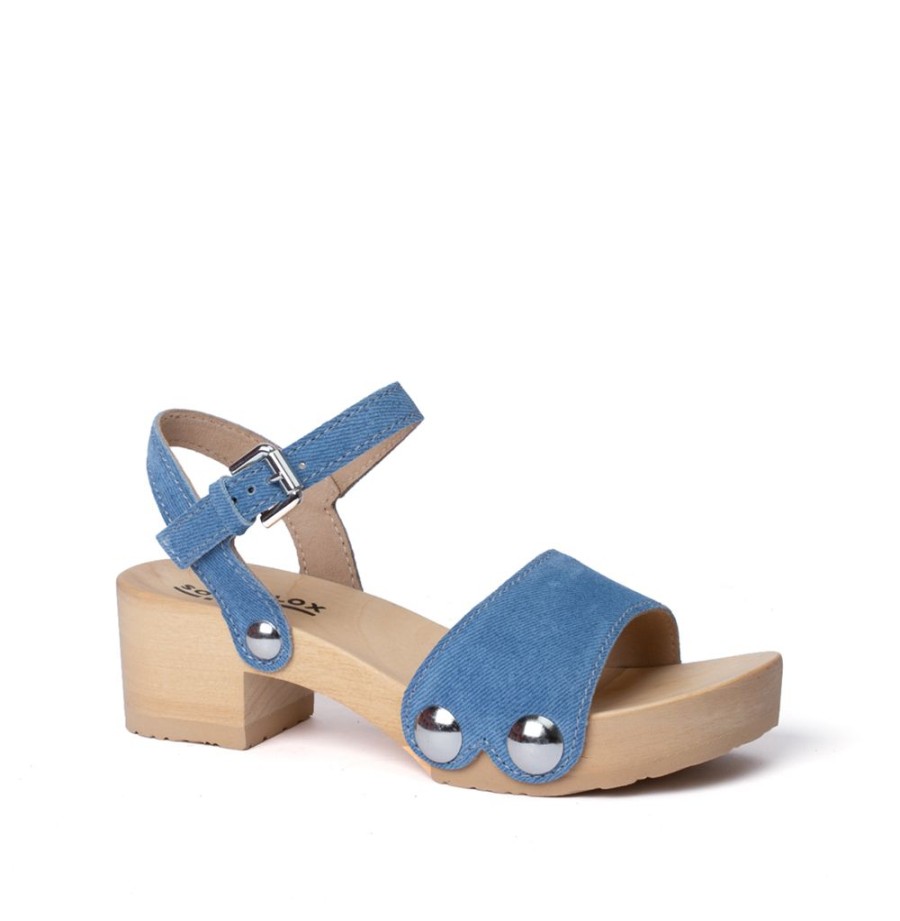 Sandaletten | SOFTCLIX Penny Jeanslook Blau (Natur)